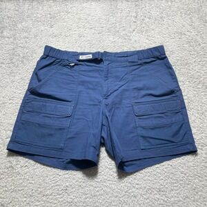 Columbia PFG Mens Blue Cargo Fishing Shorts Size L Large 6 Inseam Cotton Blend